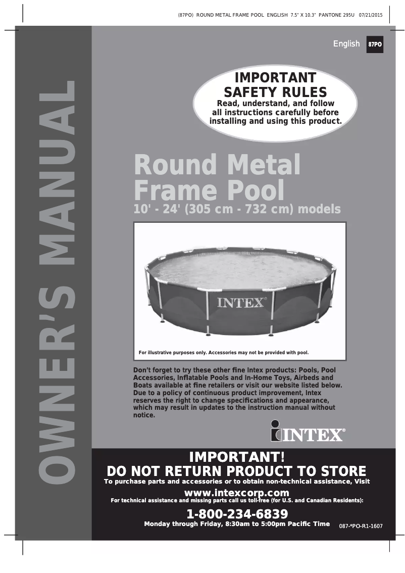 Page 1 de la notice Manuel utilisateur Intex 28233EH