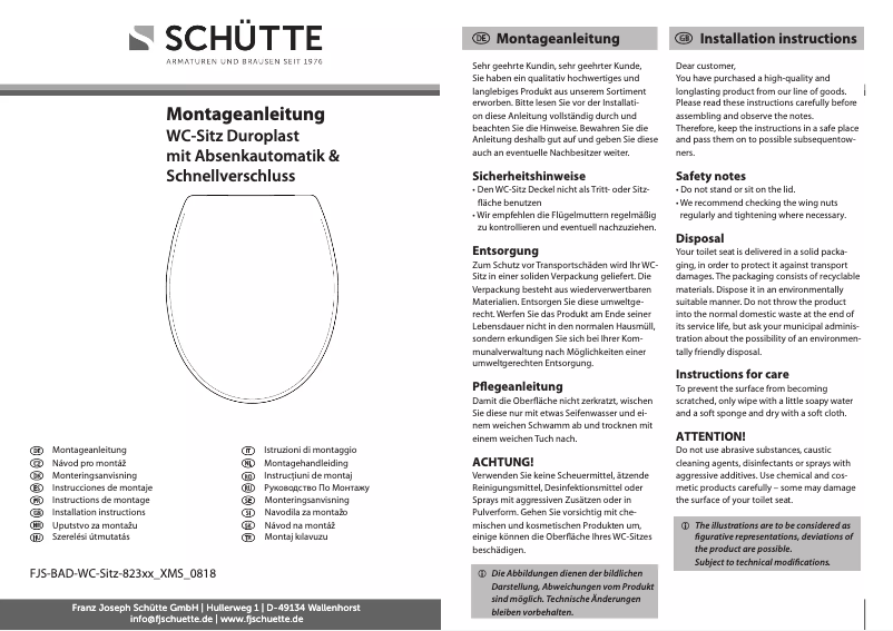 Page n°1 - Manuel utilisateur Schütte Magic Light 82587