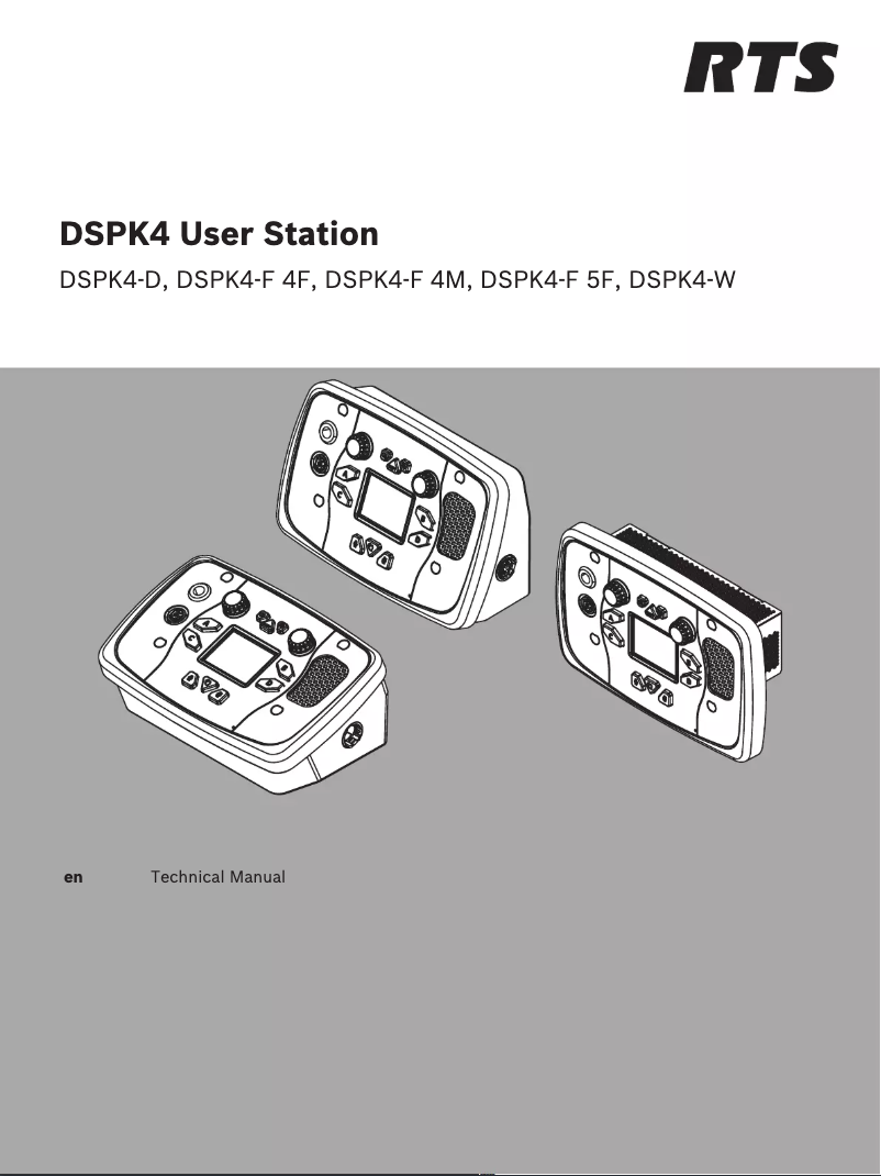 Page 1 de la notice Manuel utilisateur RTS DSPK4