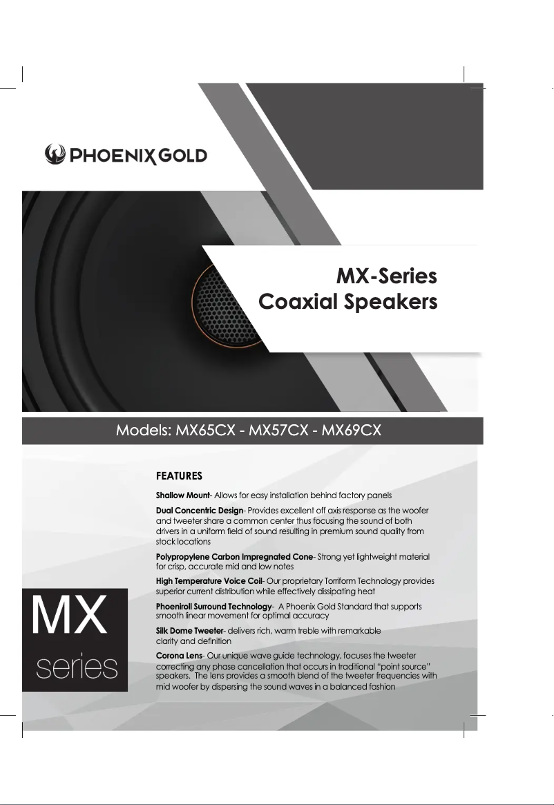 Page 1 de la notice Manuel utilisateur Phoenix Gold MX69CX
