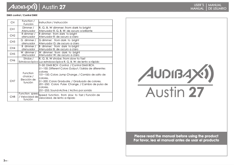 Page 1 de la notice Manuel utilisateur Audibax Austin 27