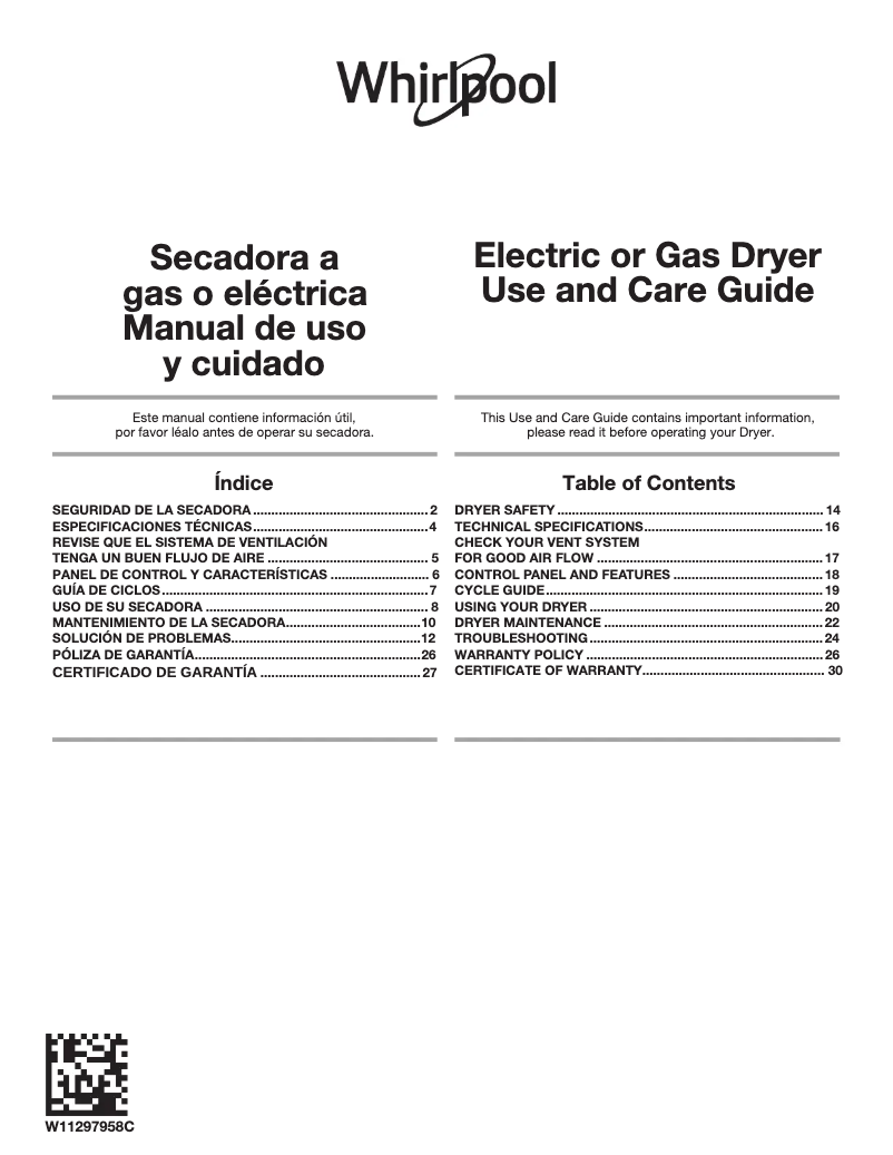 Página 1 del manual Manual de usuario Whirlpool MWGD1730JQ