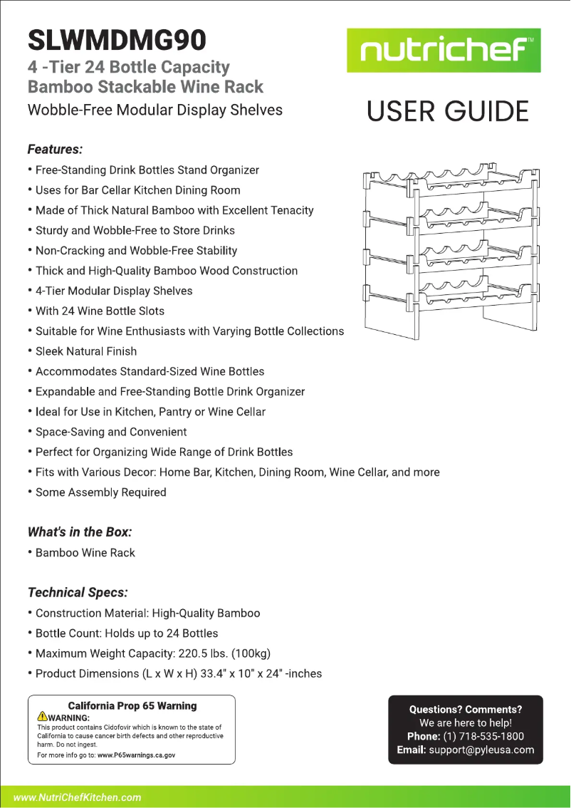 Page 1 de la notice Manuel utilisateur Nutrichef SLWMDMG90