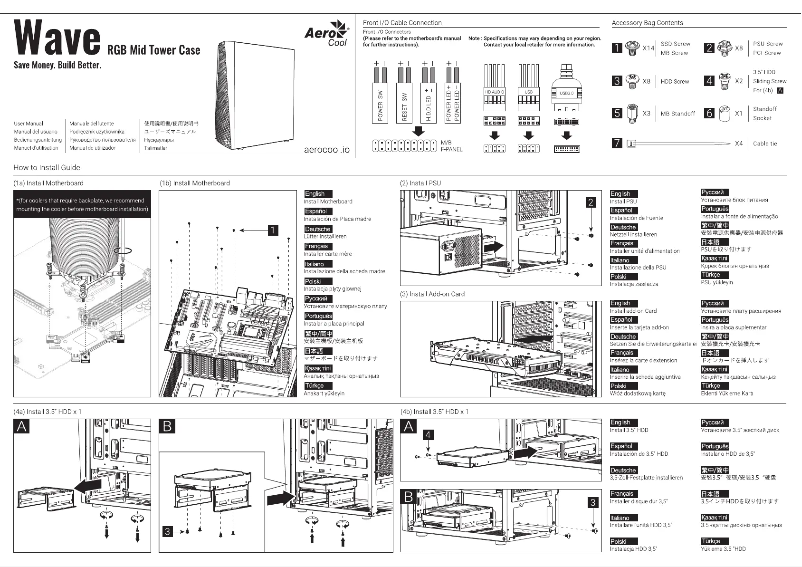 Page 1 de la notice Manuel utilisateur AeroCool Wave