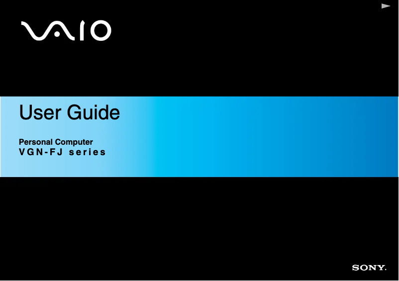 Image de la première page du manuel de l'appareil Vaio VGN-FJ3M