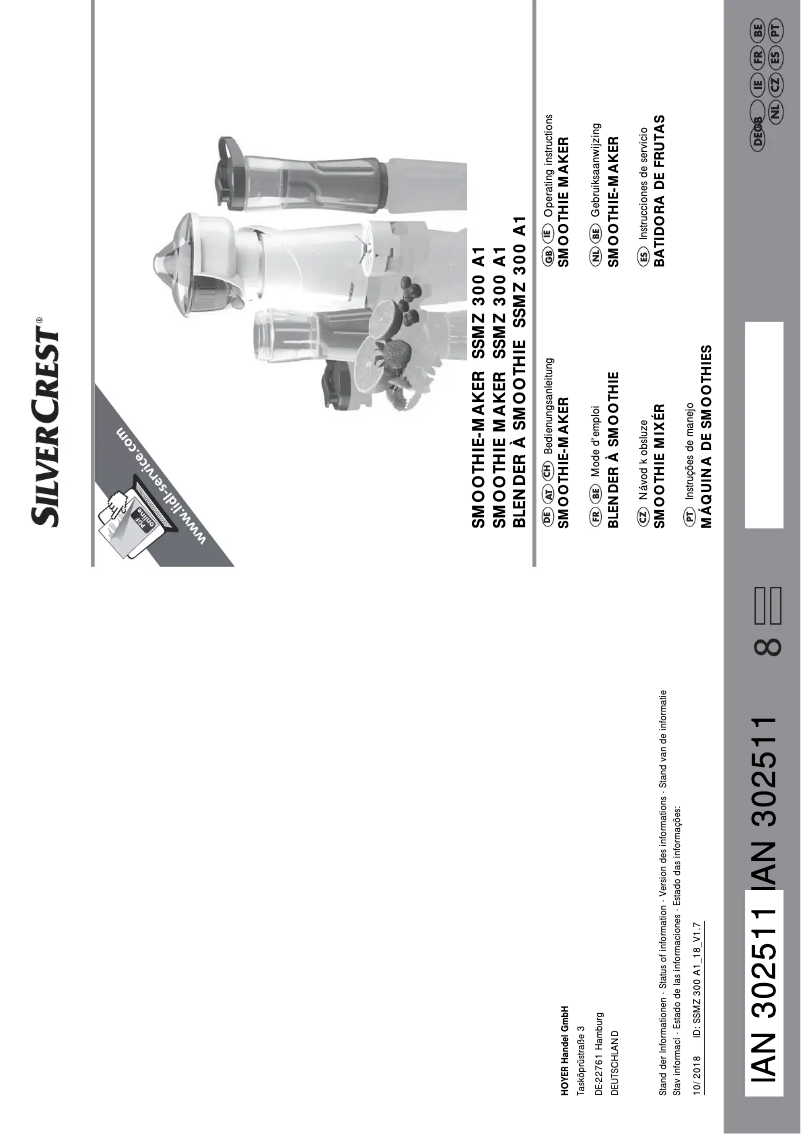 Page 1 de la notice Manuel utilisateur SilverCrest SSMZ 300 A1
