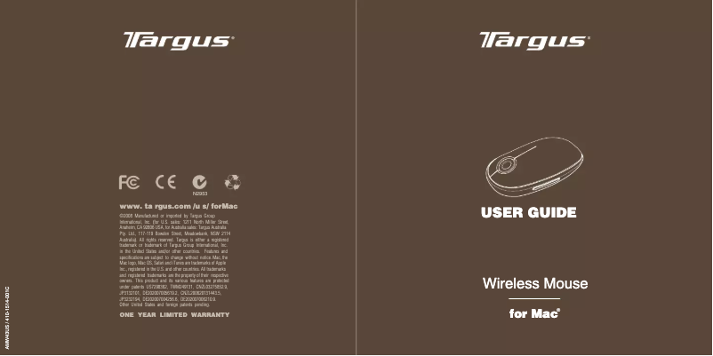 Page n°1 - Manuel utilisateur Targus AMW43