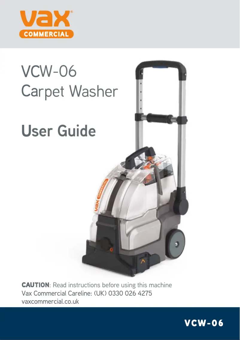 Página 1 del manual Manual de usuario Vax Commercial VCW-06