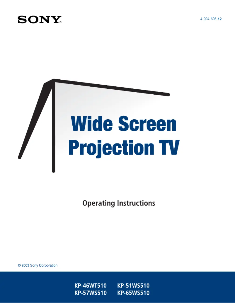 Página 1 del manual Manual de usuario Sony KP-51WS510