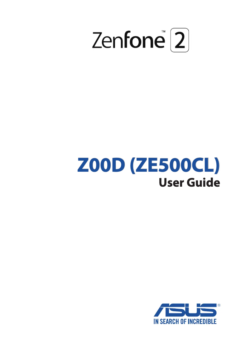 Page n°1 - Manuel utilisateur Asus ZenFone 2 Z00D