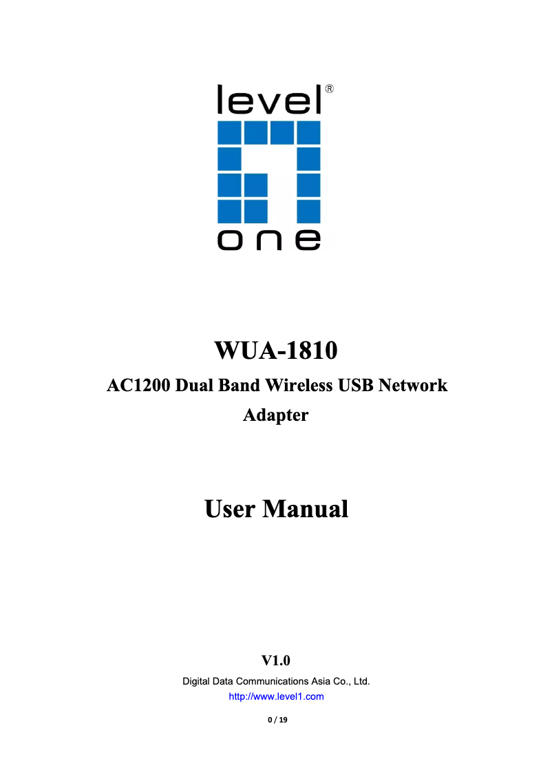 Page n°1 - Manuel utilisateur LevelOne WUA-1810A