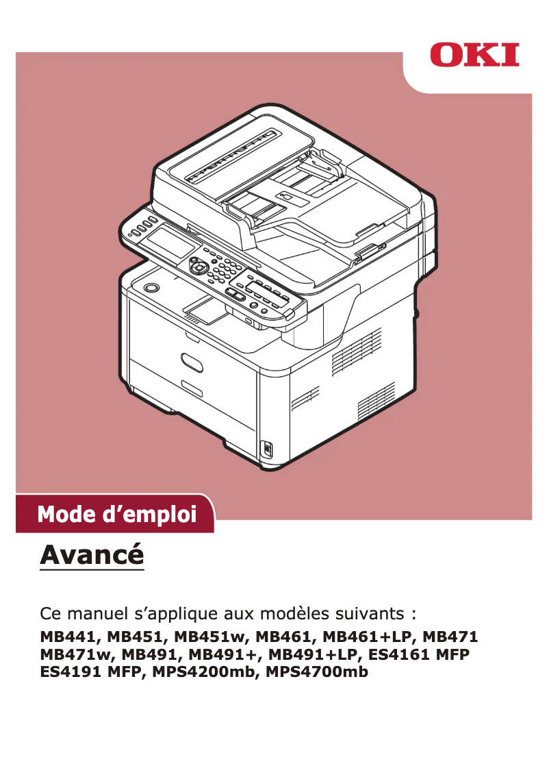 Image de la première page du manuel de l'appareil MB491