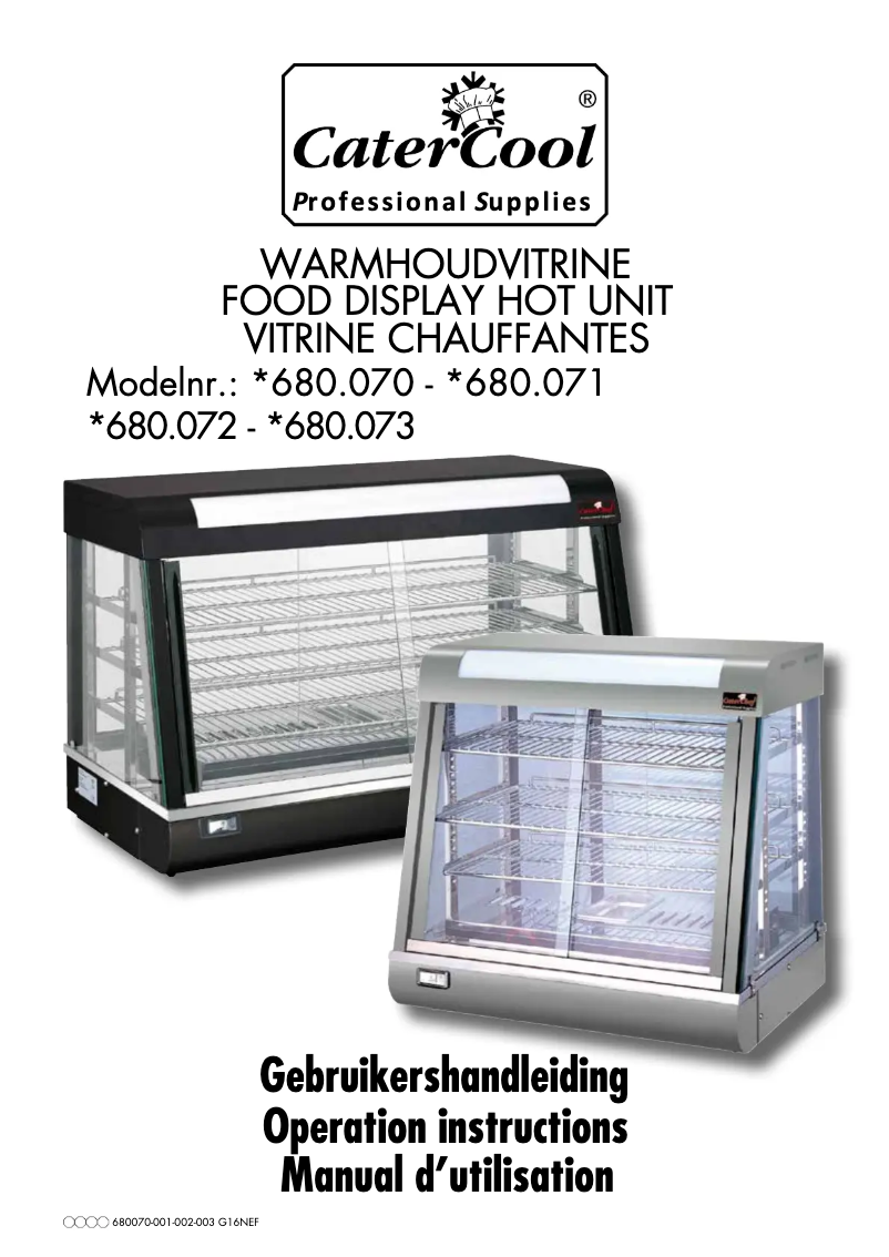 Page n°1 - Manuel utilisateur CaterChef 680071