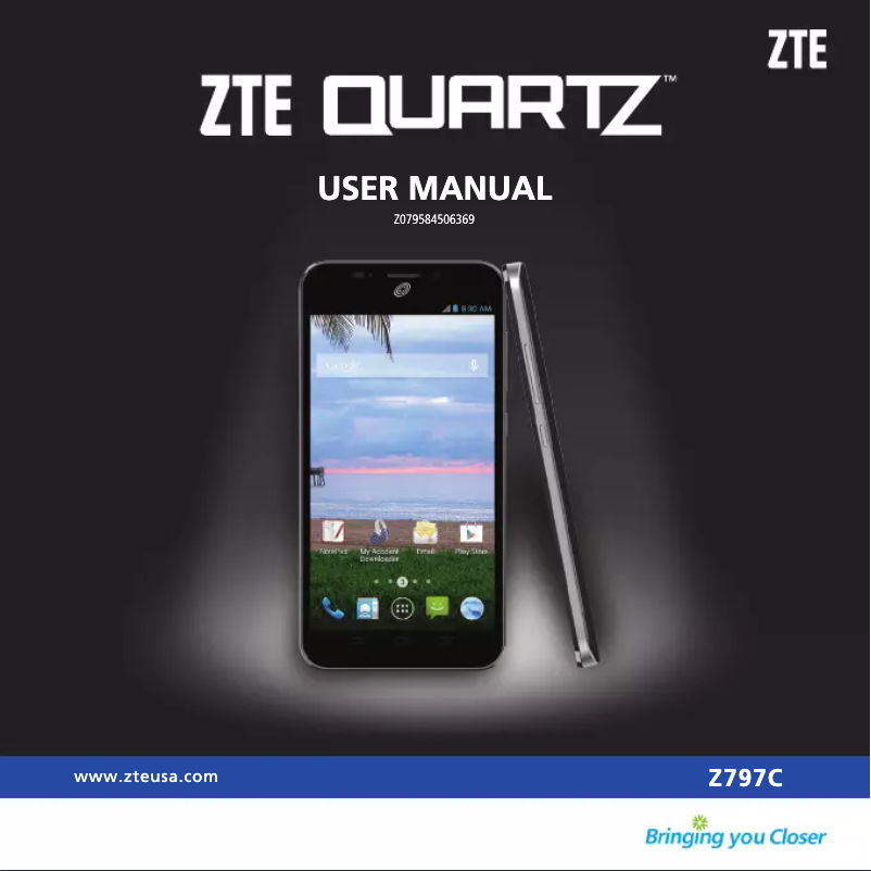 Page 1 de la notice Manuel utilisateur ZTE Quartz Z797C