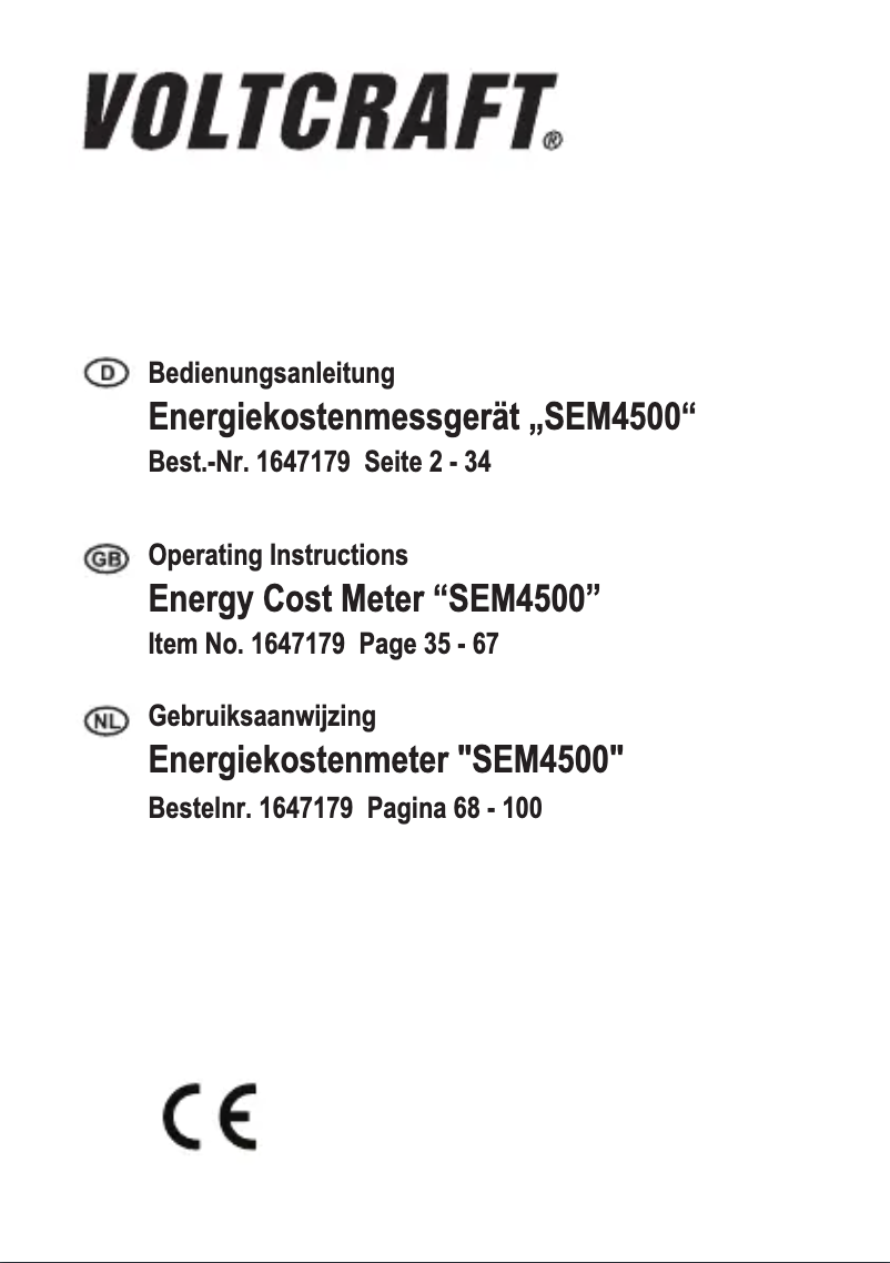 Página 1 del manual Manual de usuario Voltcraft SEM4500