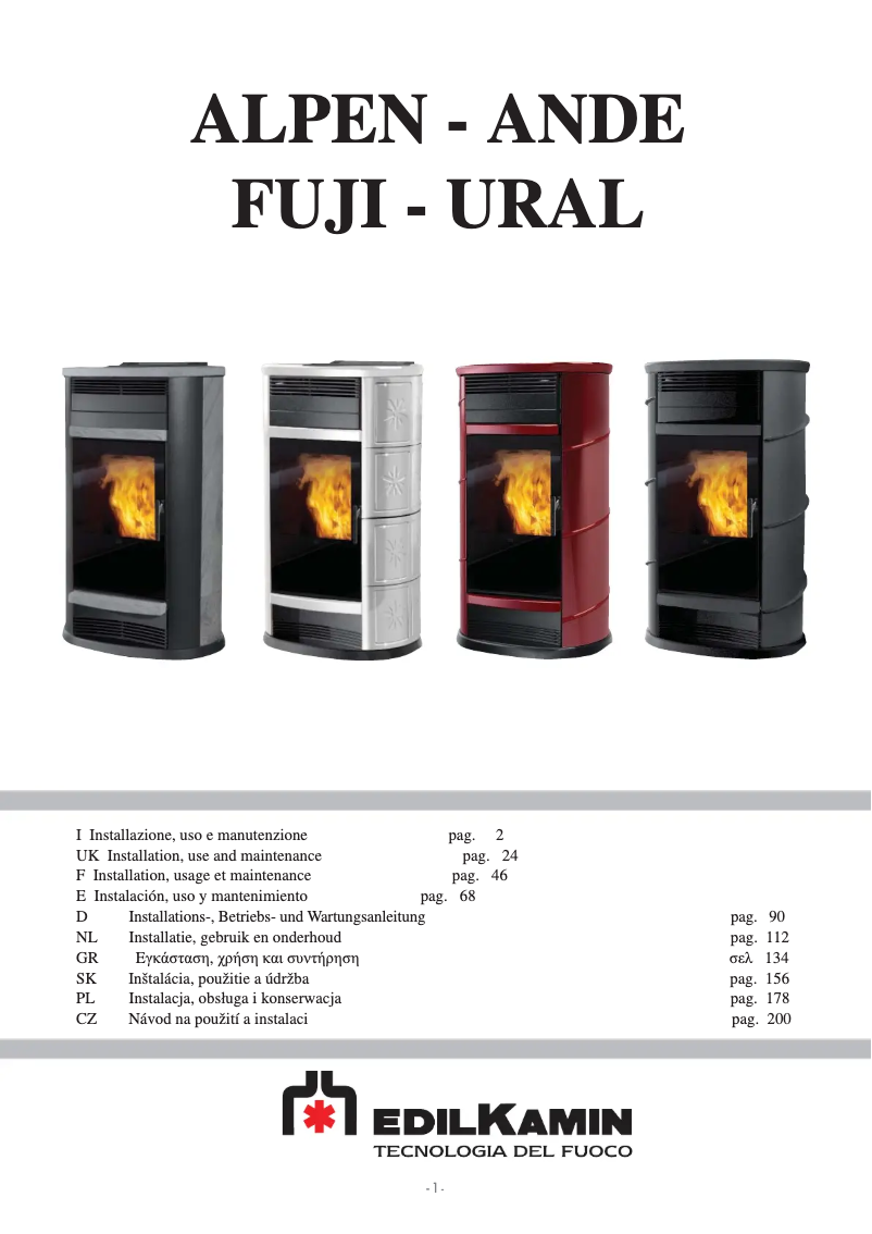 Page 1 de la notice Manuel utilisateur Edilkamin URAL