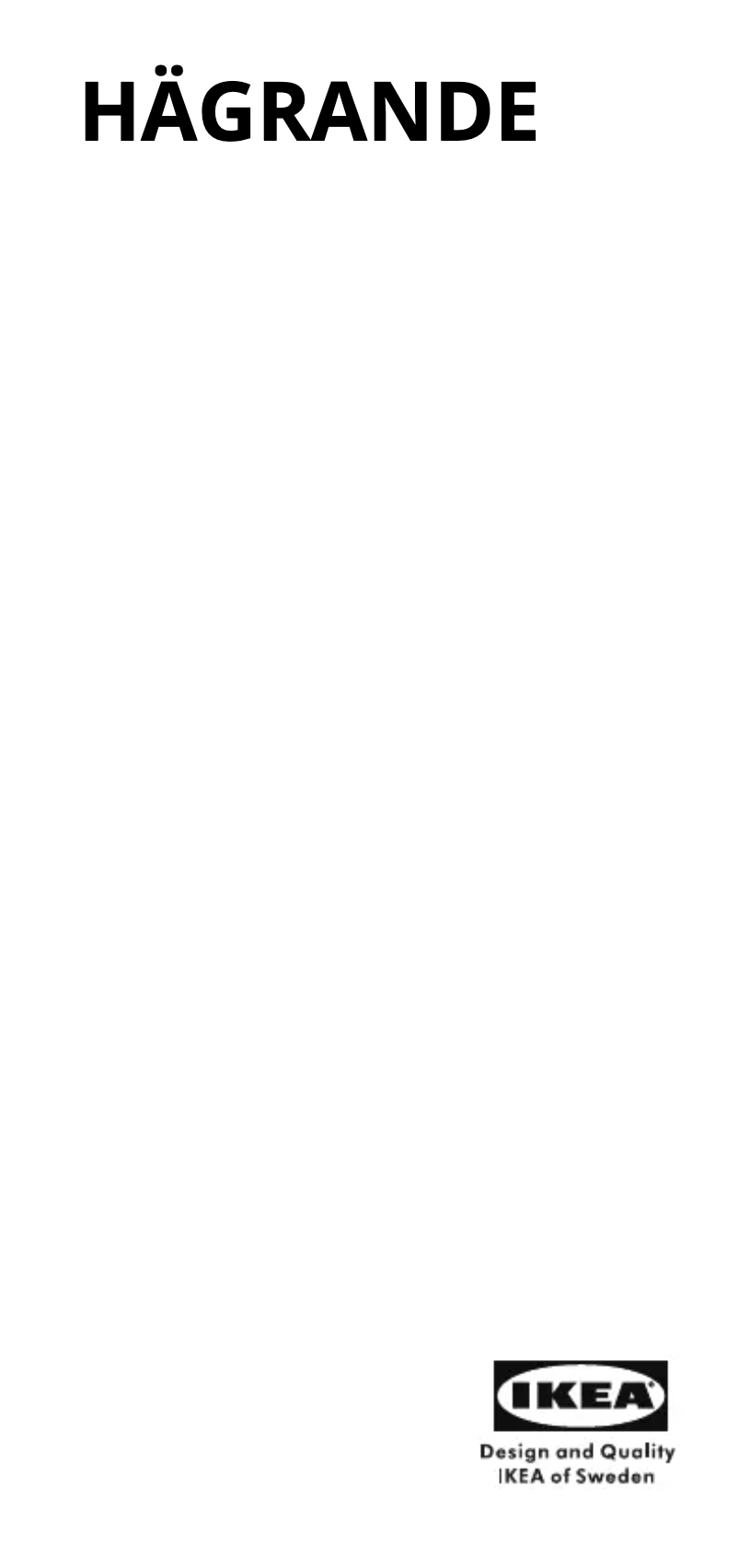 Image de la première page du manuel de l'appareil HÄGRANDE 004.850.59