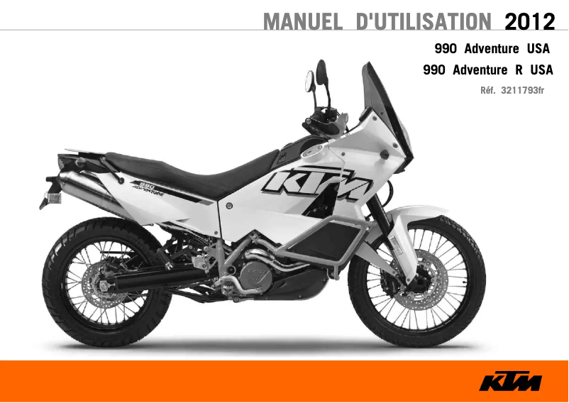 Page 1 de la notice Manuel utilisateur KTM 990 Adventure (2012)