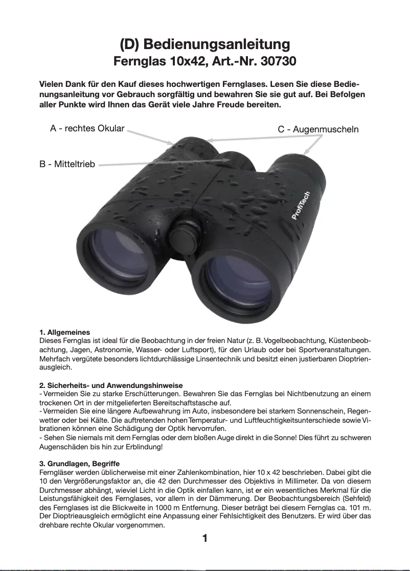 Page 1 de la notice Manuel utilisateur Berger & Schröter 30730