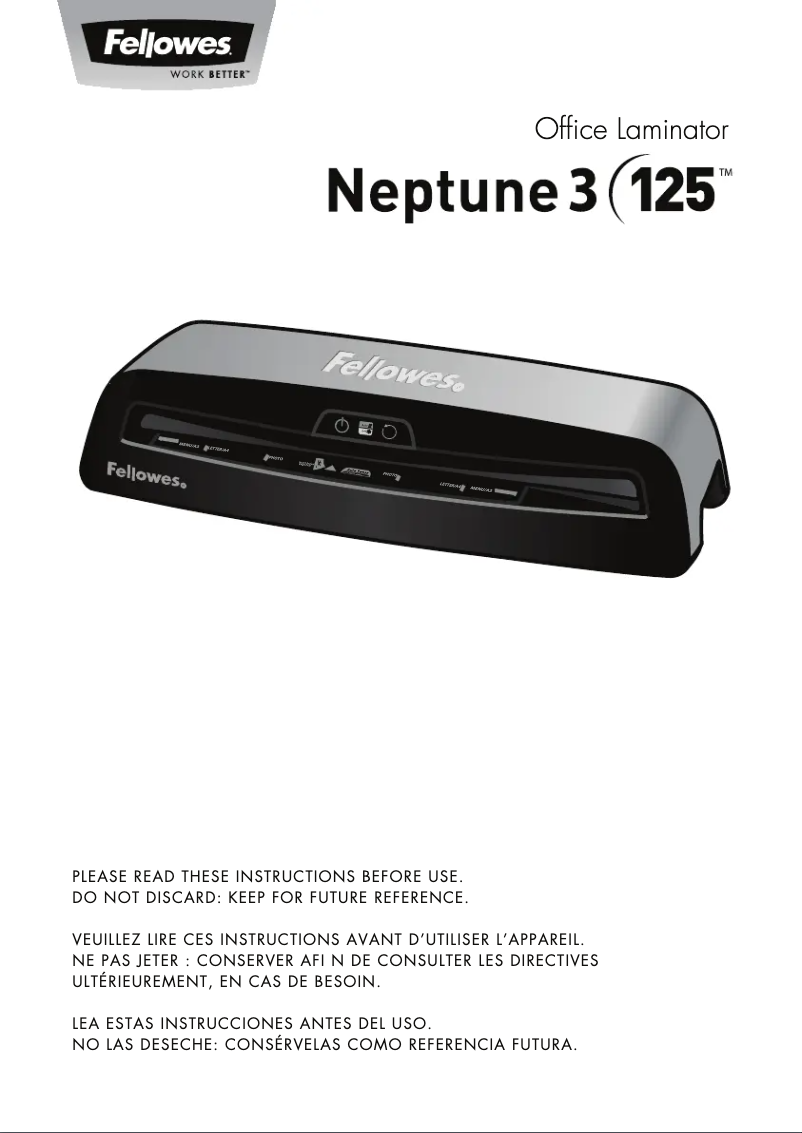 Page n°1 - Manuel utilisateur Fellowes Neptune 2 A3