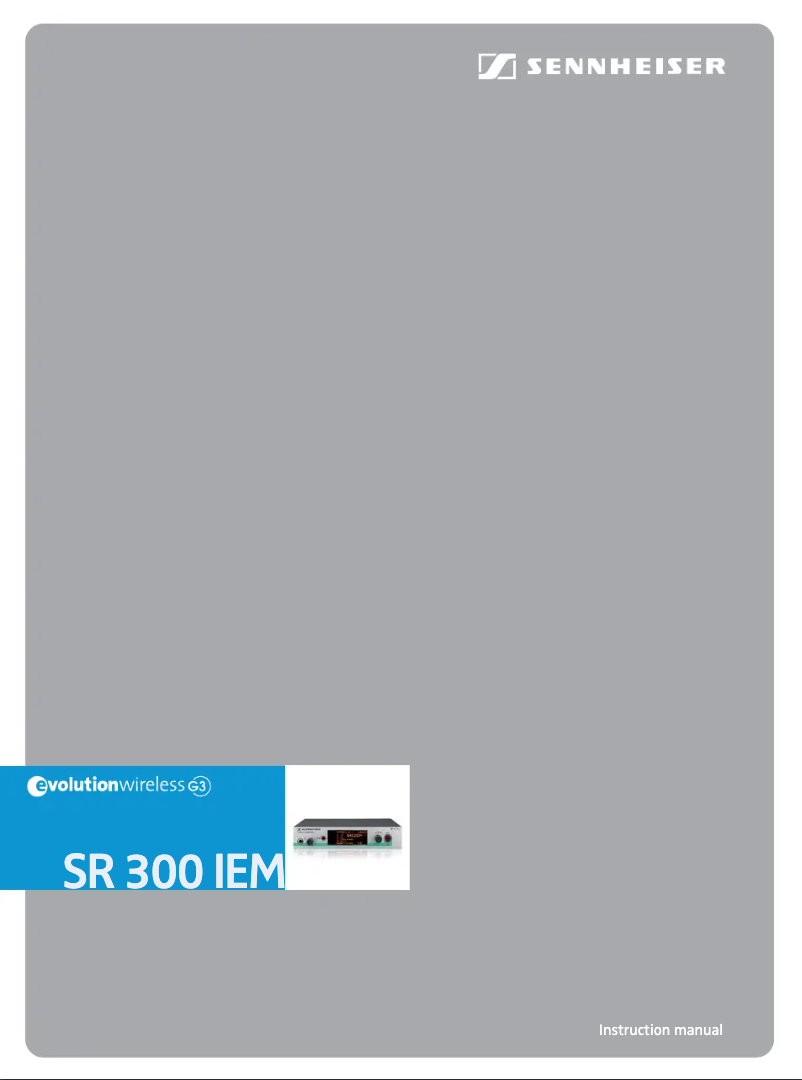 Page n°1 - Manuel utilisateur Sennheiser SR 300