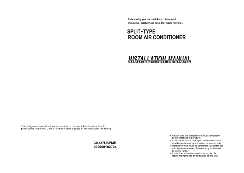 Página 1 del manual Manual de usuario Midea MISSION SERIE