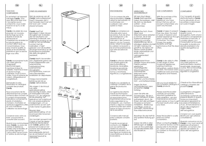 Page n°1 - Manuel utilisateur Candy CST 100 X