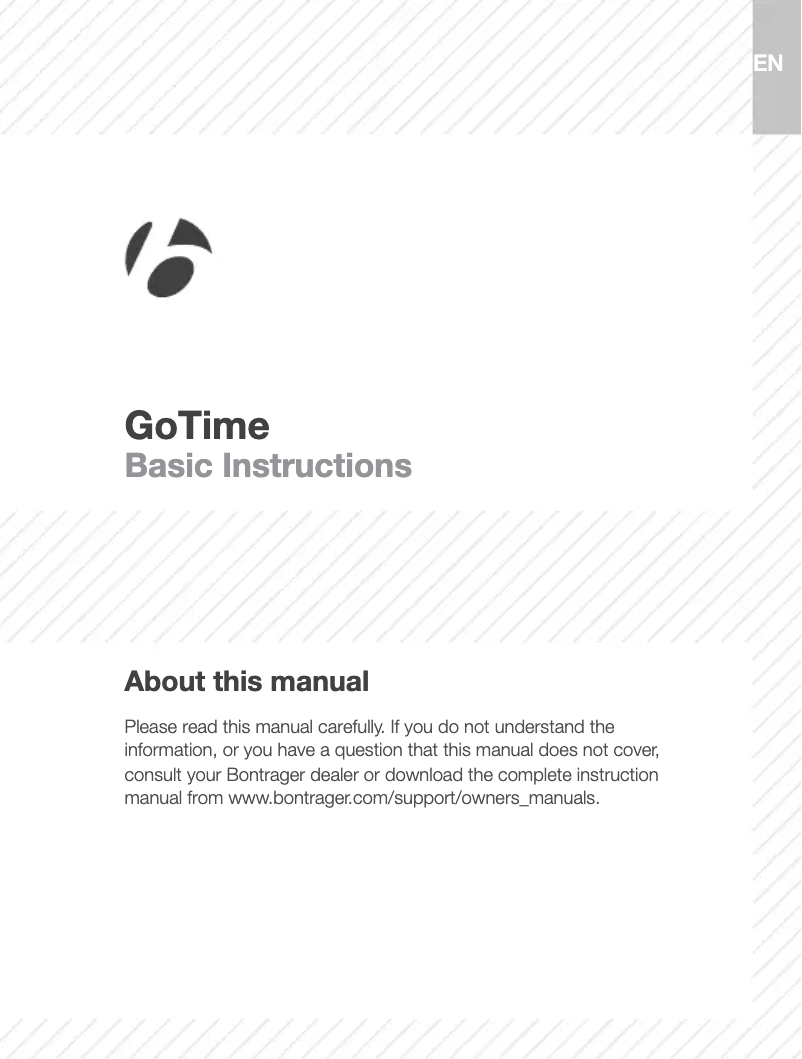 Page 1 de la notice Manuel utilisateur Bontrager GoTime
