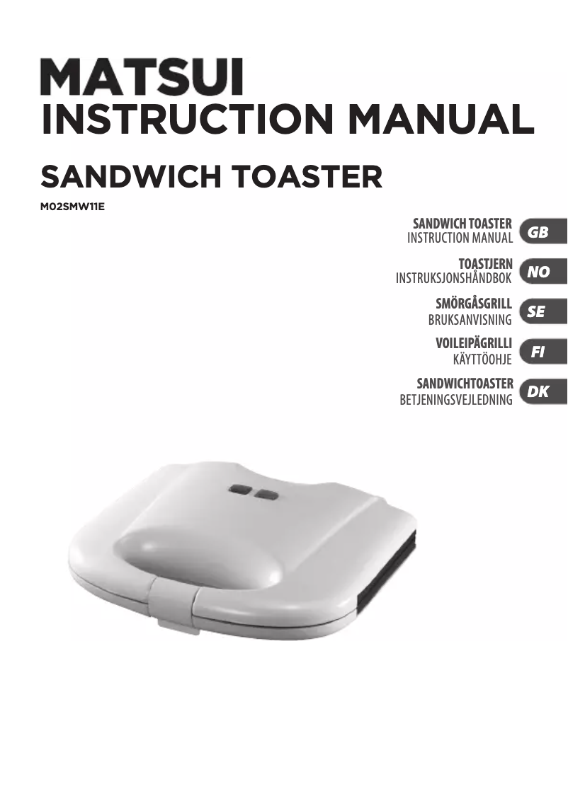 Page 1 de la notice Manuel utilisateur Matsui M02SMW11E
