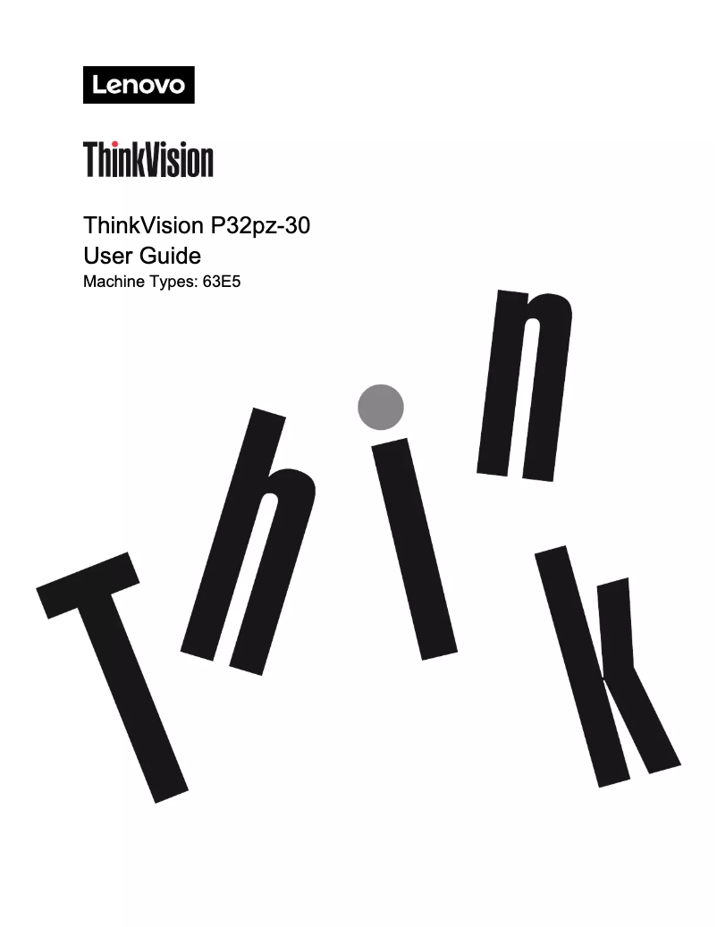 Page 1 de la notice Manuel utilisateur Lenovo ThinkVision P32pz-30