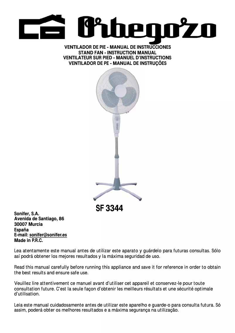 Image de la première page du manuel de l'appareil SF 3344