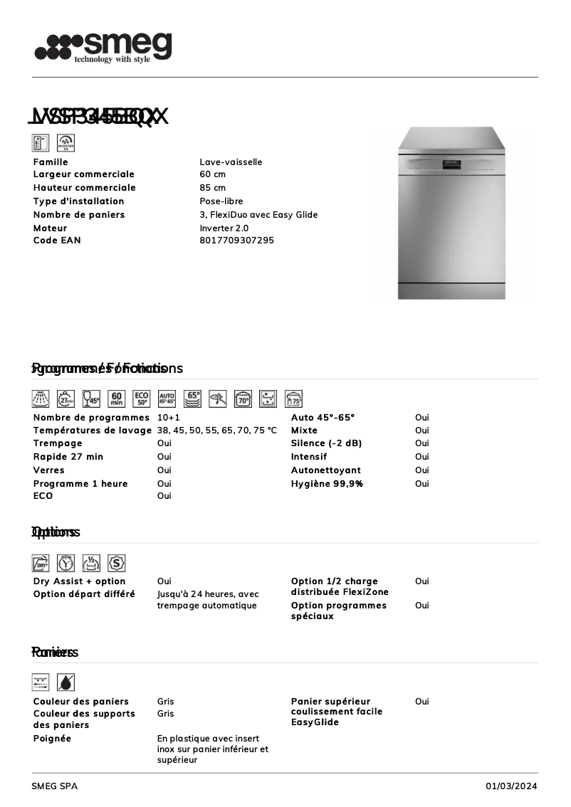 Image de la première page du manuel de l'appareil LVSP345BQX