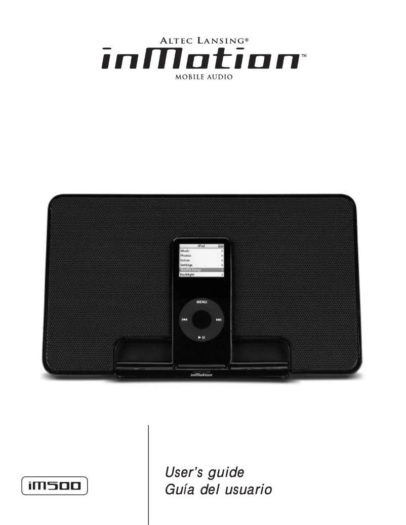 Page 1 de la notice Manuel utilisateur Altec Lansing inMotion Slim IM500V4