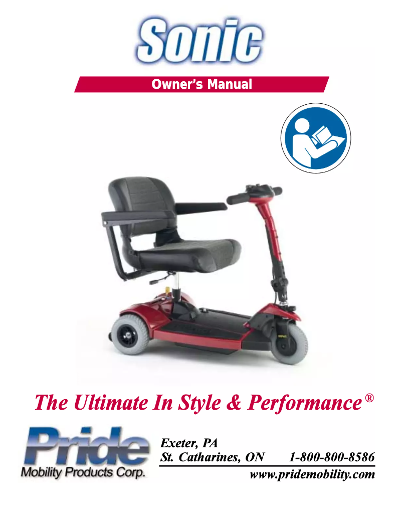 Page 1 de la notice Manuel utilisateur Pride Sonic