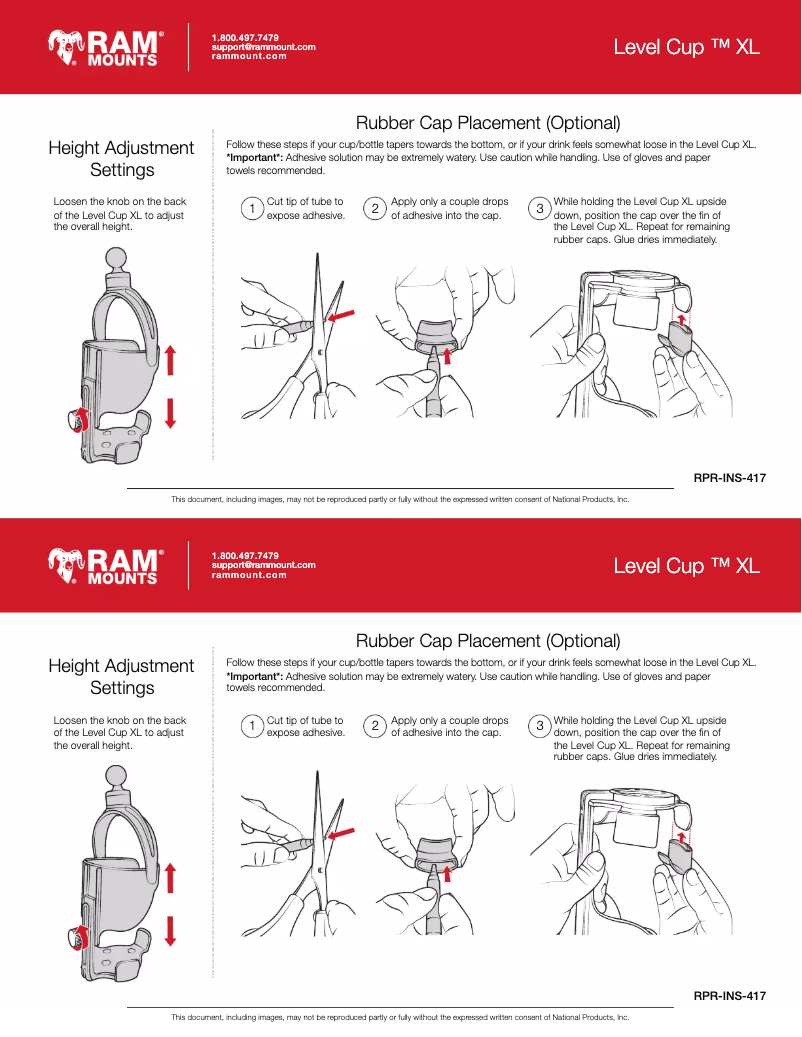 Page 1 de la notice Manuel utilisateur RAM Mount RAP-B-417BU