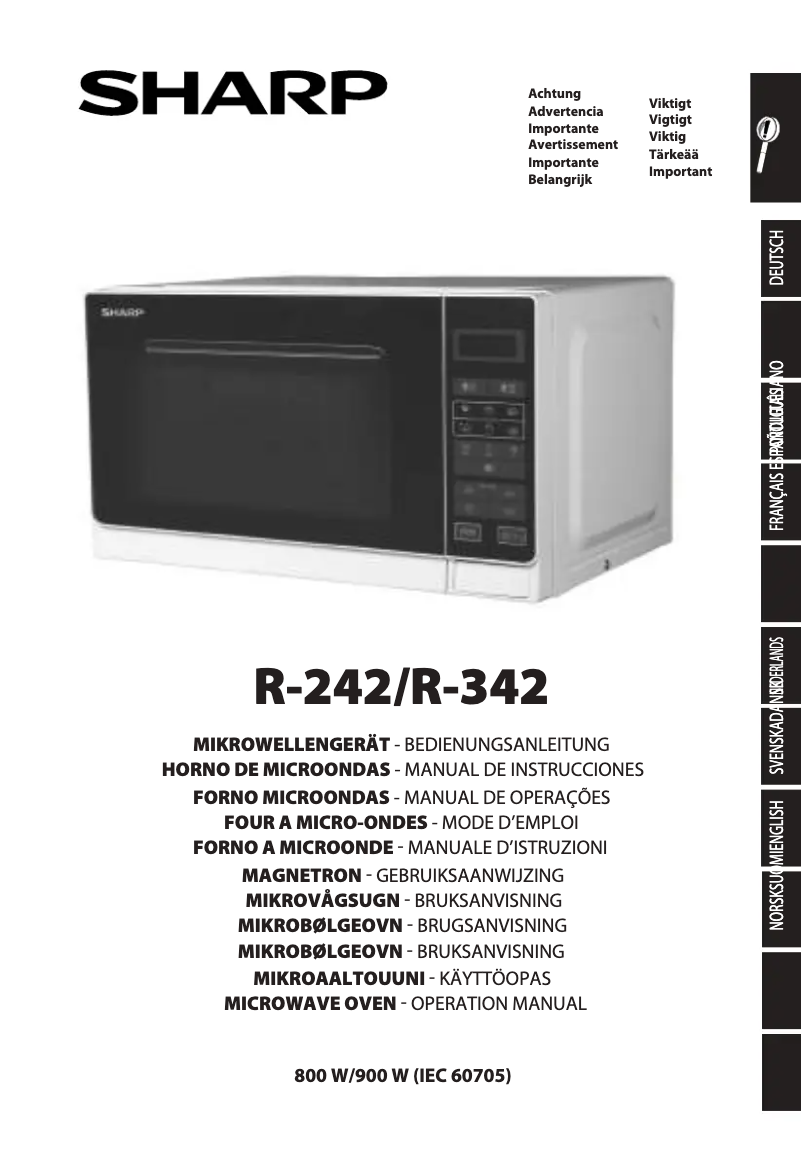 Page 1 de la notice Manuel utilisateur Sharp R-242BKW