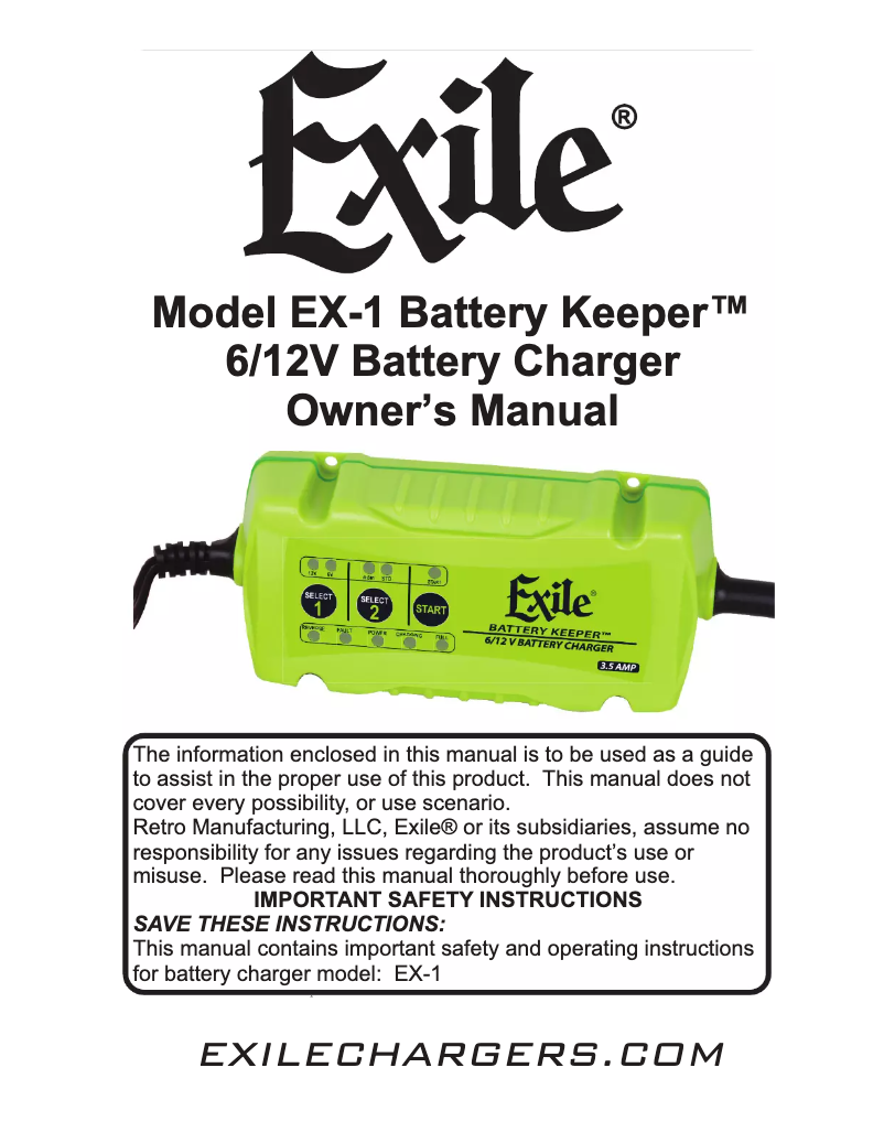 Page n°1 - Manuel utilisateur RetroSound Exile EX-1