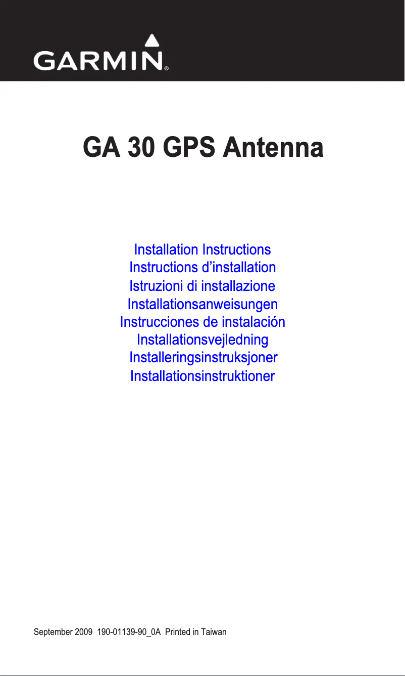 Image de la première page du manuel de l'appareil GA 30 GPS Antenna