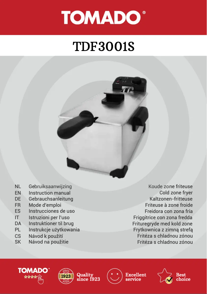 Page 1 de la notice Manuel utilisateur Tomado TDF3001S