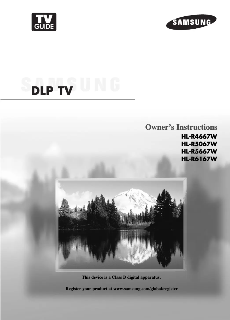 Page 1 de la notice Manuel utilisateur Samsung HL-R5667W