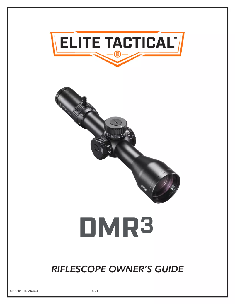 Page 1 de la notice Manuel utilisateur Bushnell Elite Tactical DMR3