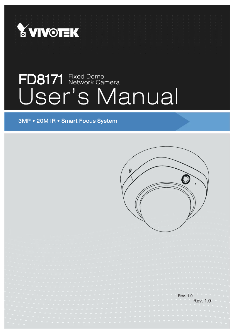 Page 1 de la notice Manuel utilisateur Vivotek FD8171