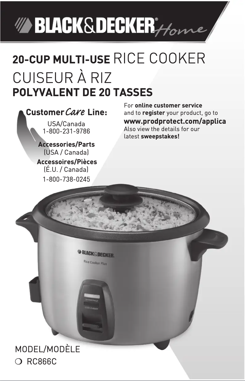 Page 1 de la notice Manuel utilisateur Black & Decker RC866C