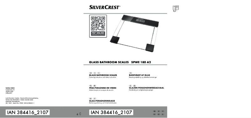 Page n°1 - Manuel utilisateur SilverCrest IAN 317306