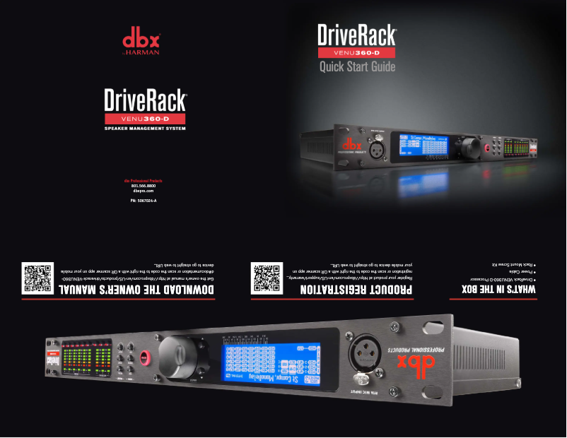 Image de la première page du manuel de l'appareil DriveRack VENU360-D