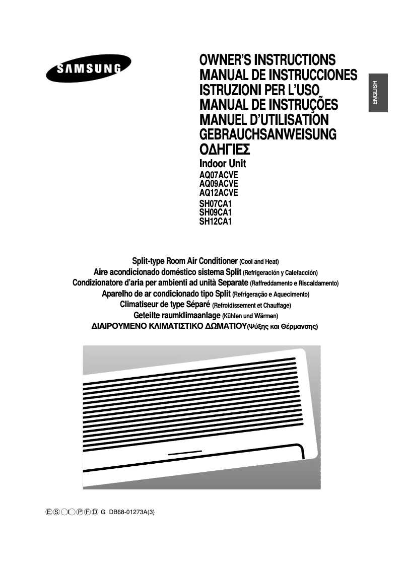 Page 1 de la notice Manuel utilisateur Samsung SH09CA1