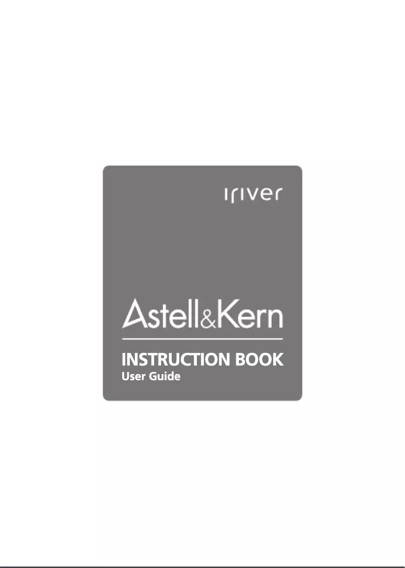 Page 1 de la notice Manuel utilisateur Astell&Kern AK-100