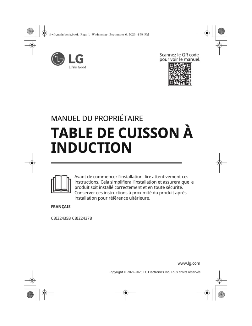 Page n°1 - Manuel utilisateur LG CBIZ2435B