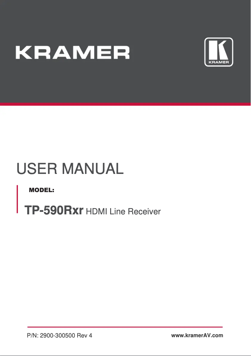 Page 1 de la notice Manuel utilisateur Kramer TP-590RXR