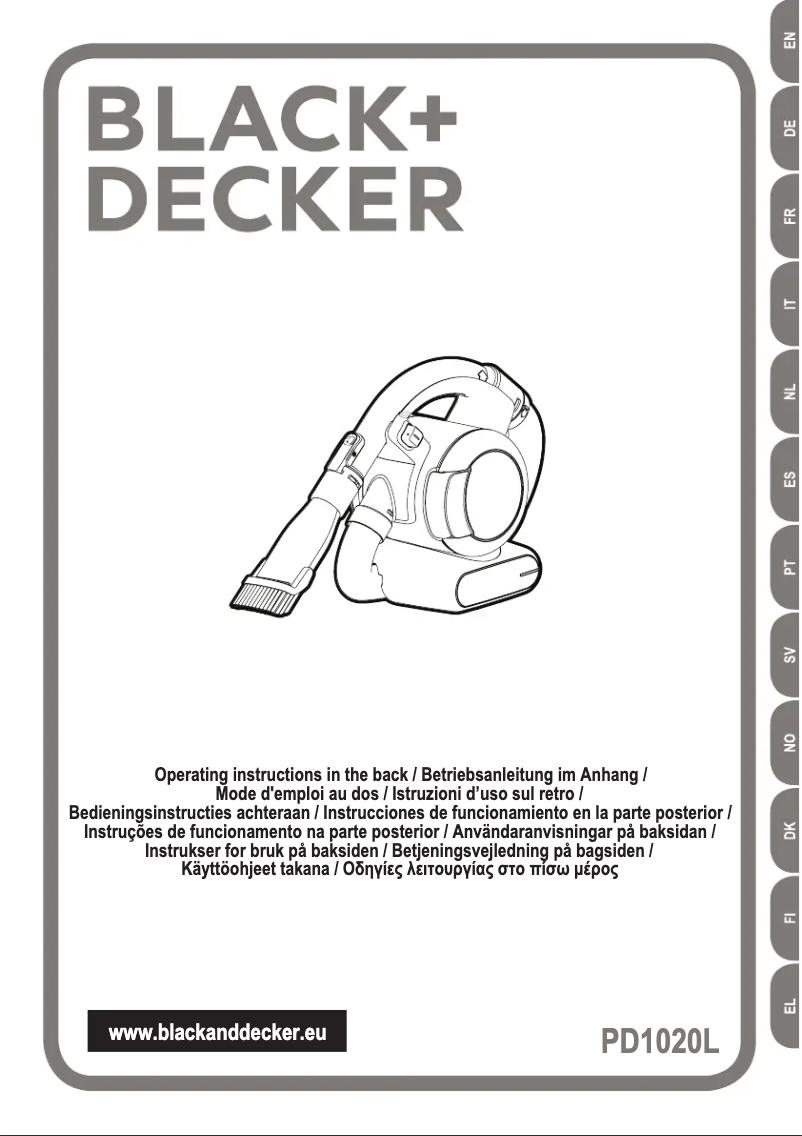 Page n°1 - Manuel utilisateur Black & Decker PD1020L